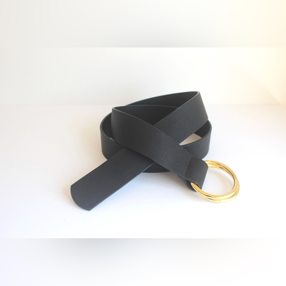 Black and Gold Vegan Belt Small Medium B-Low the Belt, Long 2” Wide Camille Wrap